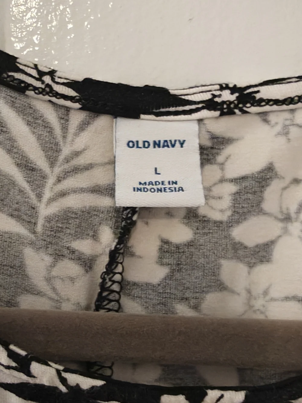 Old Navy Black Dress with White Floral Print - Picture 2 of 3